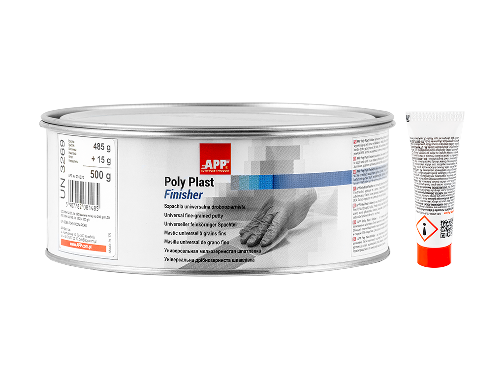 Samochodowa szpachla wykończeniowa z utwardzaczem APP Poly Plast Finisher|<p>0,5kg</p>